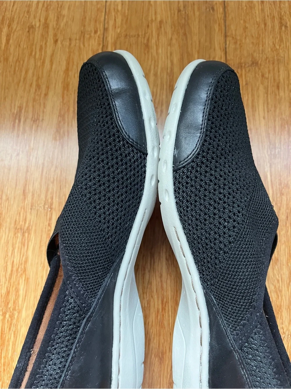 Women’s Cobb Hill Penfield Envelope Slip On Black Shoes Woven Mesh Stretch 8.5 M